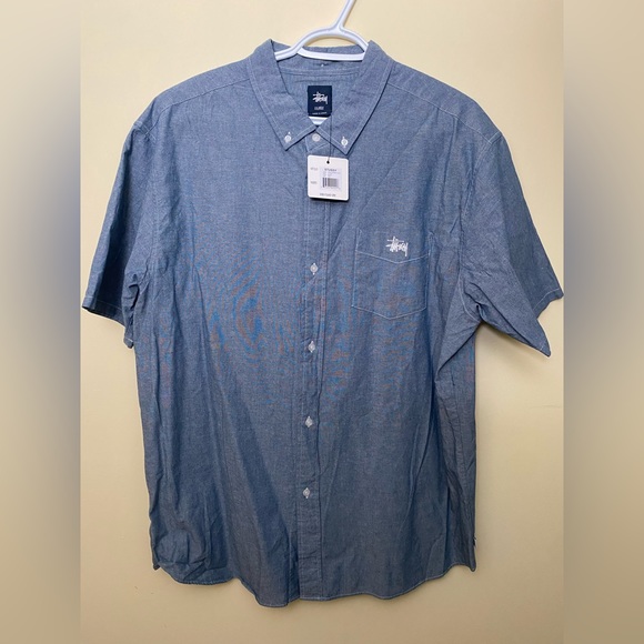 Stussy XXL slim fit chambray shirt new with tags. Vintage from 2015 very rare - Picture 1 of 3